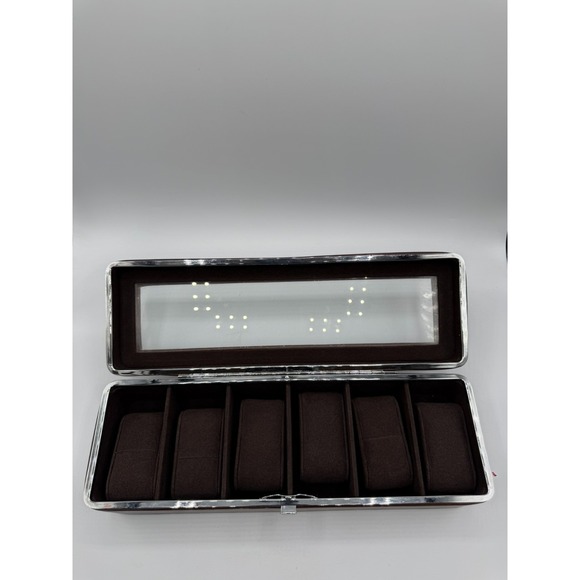 Berkshire Vintage Brown Leather Watch Case - 6 Slot Collector Box - Rare - Picture 9 of 16